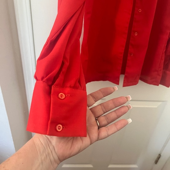 Women’s Vintage 70s Red Disco Shirt Size Small - Picture 5 of 5